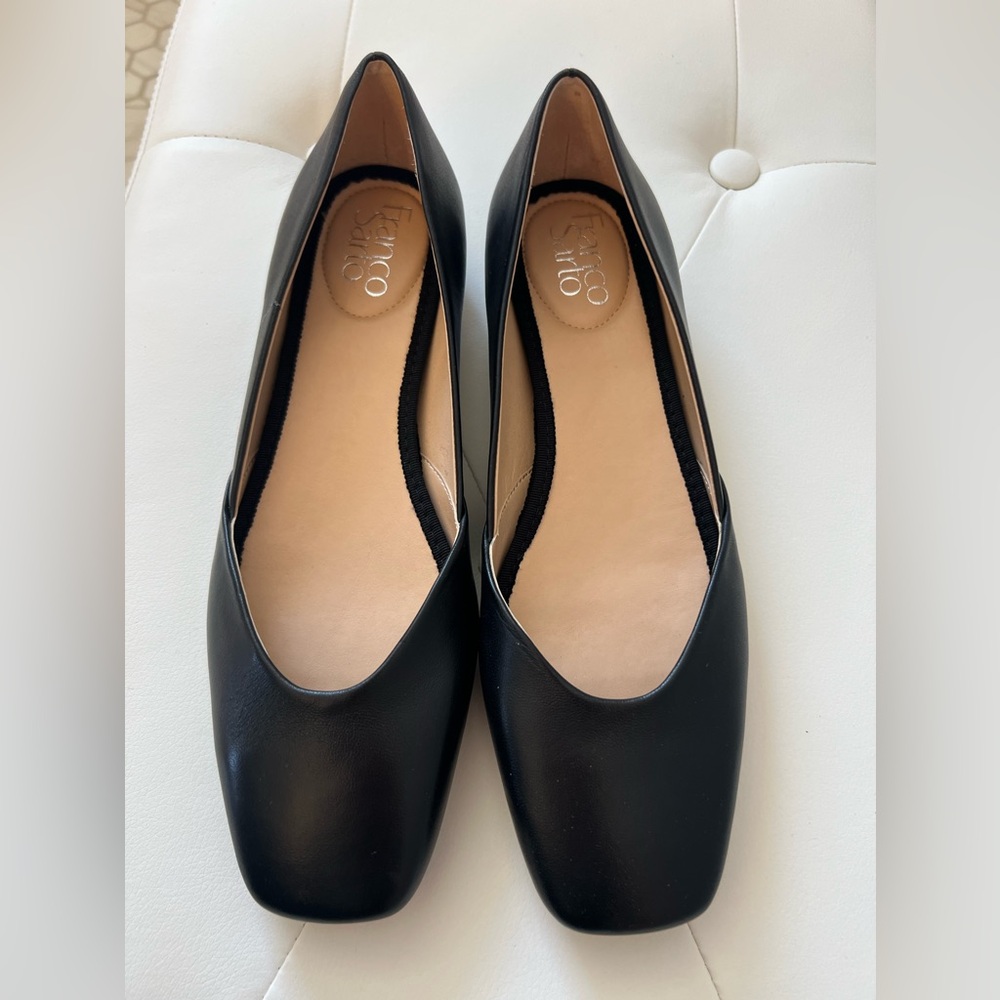 FrancoSarto black leather flats